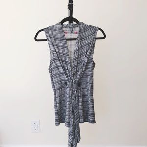 Draped Stripe Jersey Vest